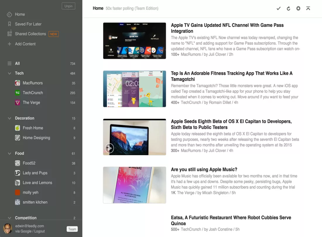 Feedly Desktop Promo