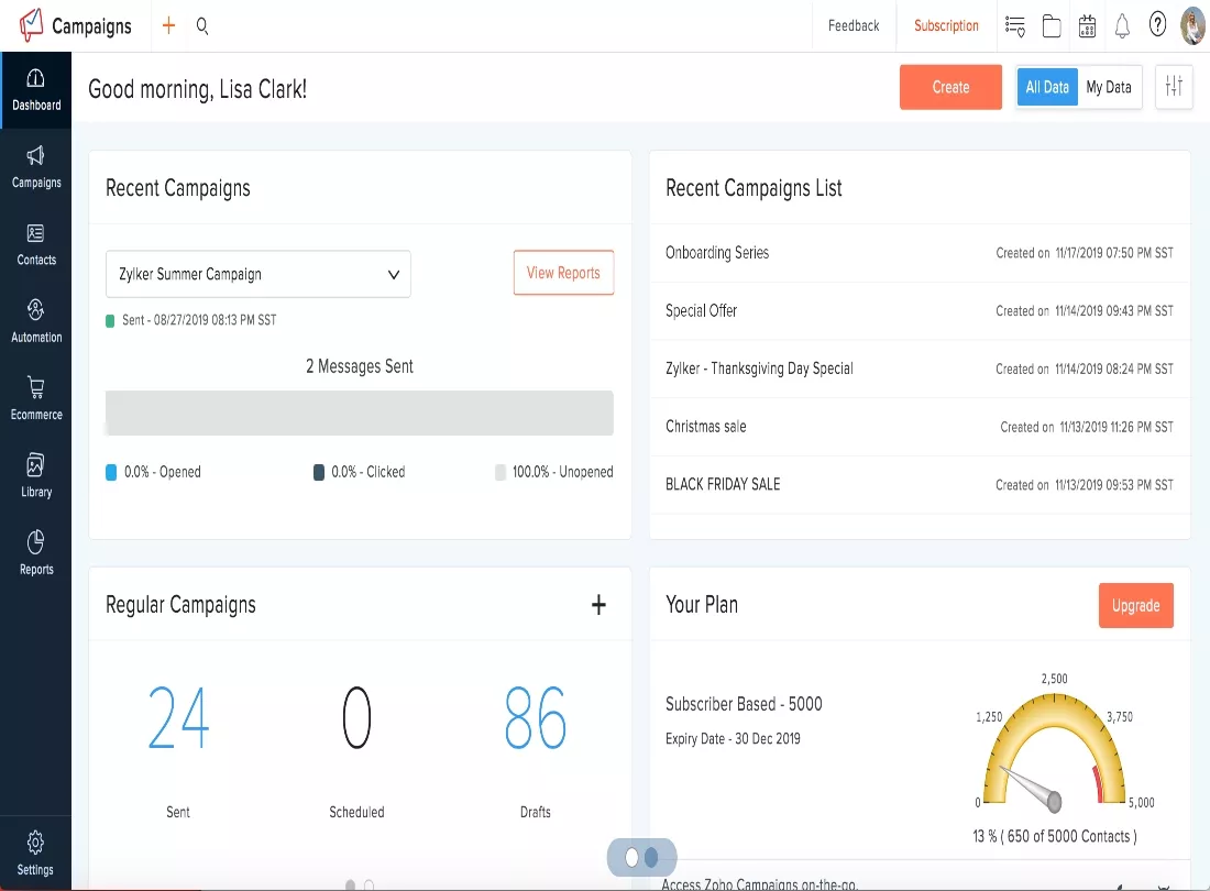 Zoho Campaigns Desktop Promo