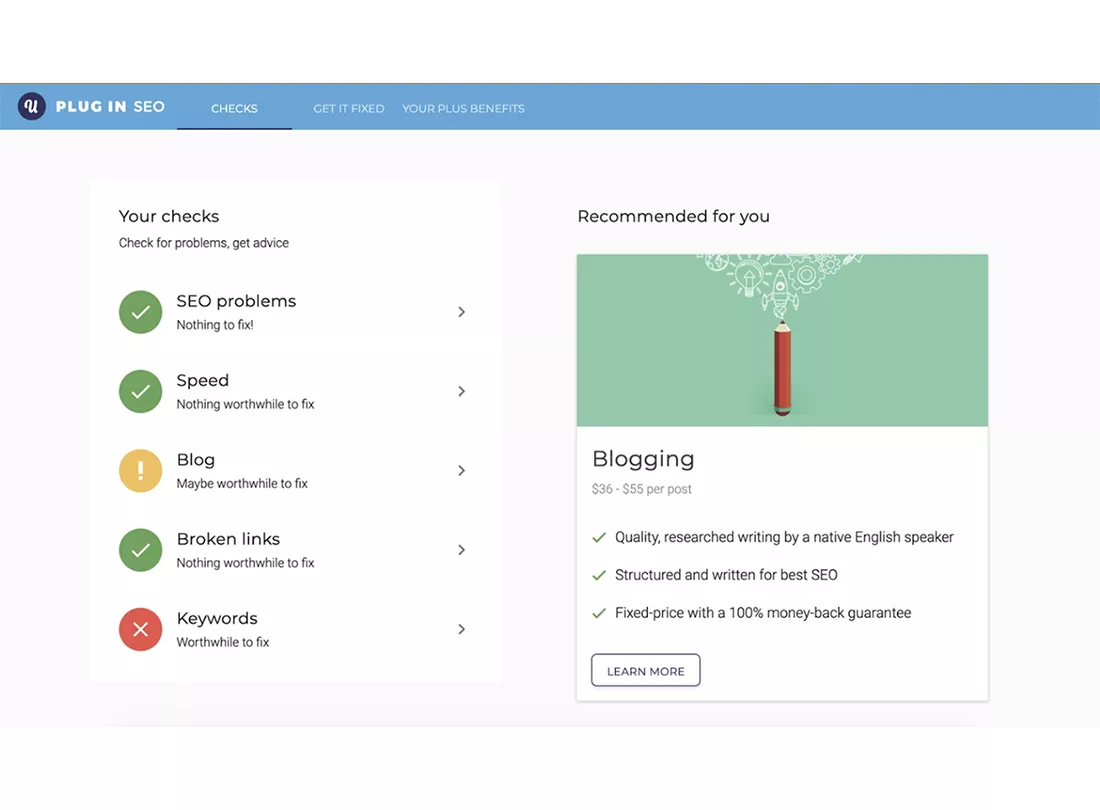 Plug in SEO desktop view 