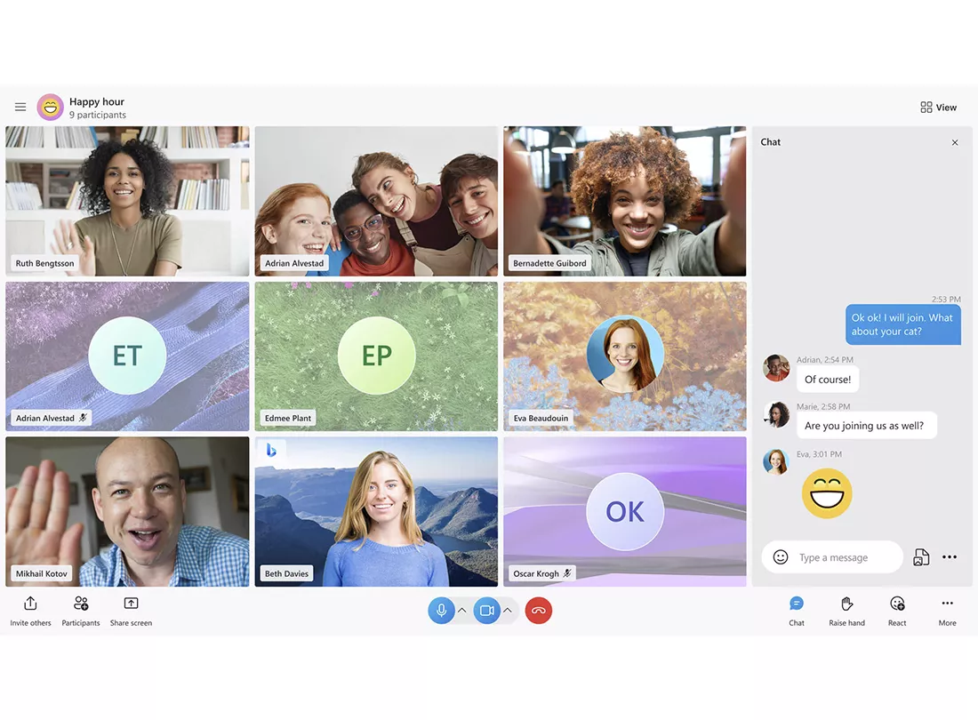 Skype desktop view 