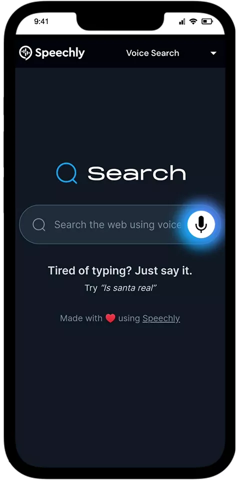 Speechly mobile view 1