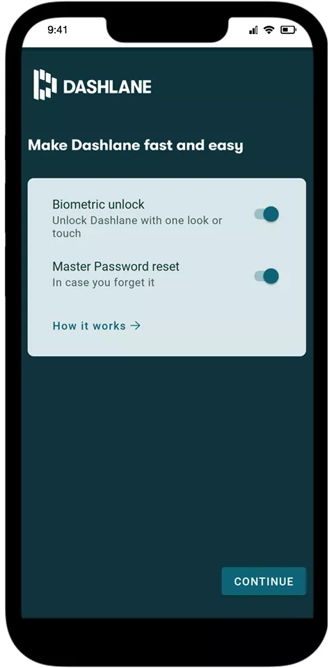 Dashlane mobile view 1