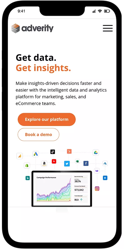 Adverity mobile view 1