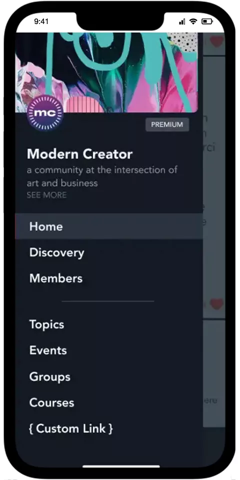 Mighty Networks mobile view 1