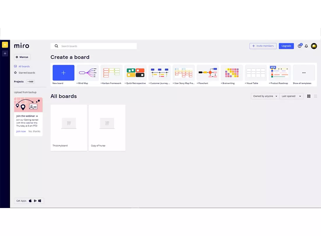 miro Desktop View 