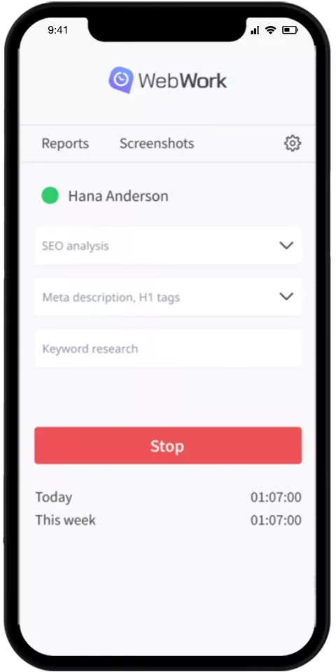 WebWork Time Tracker Mobile Promo
