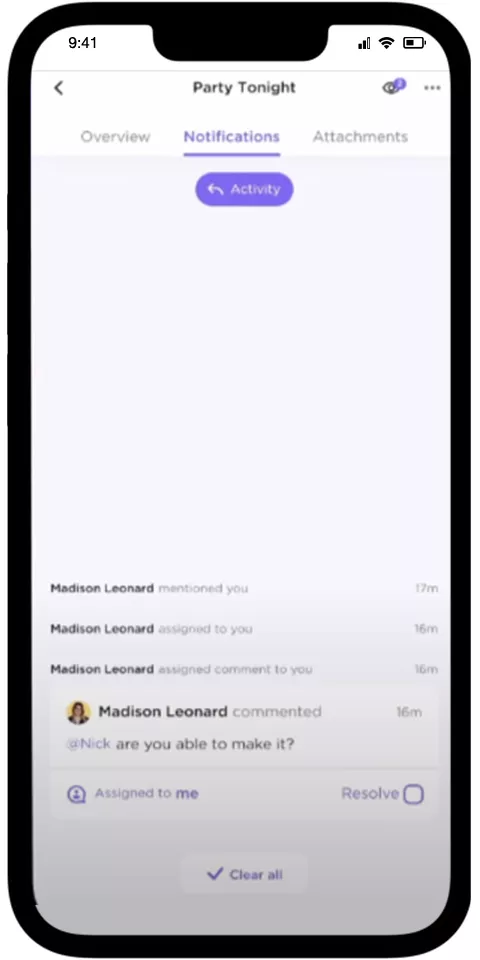 ClickUp Mobile View 1