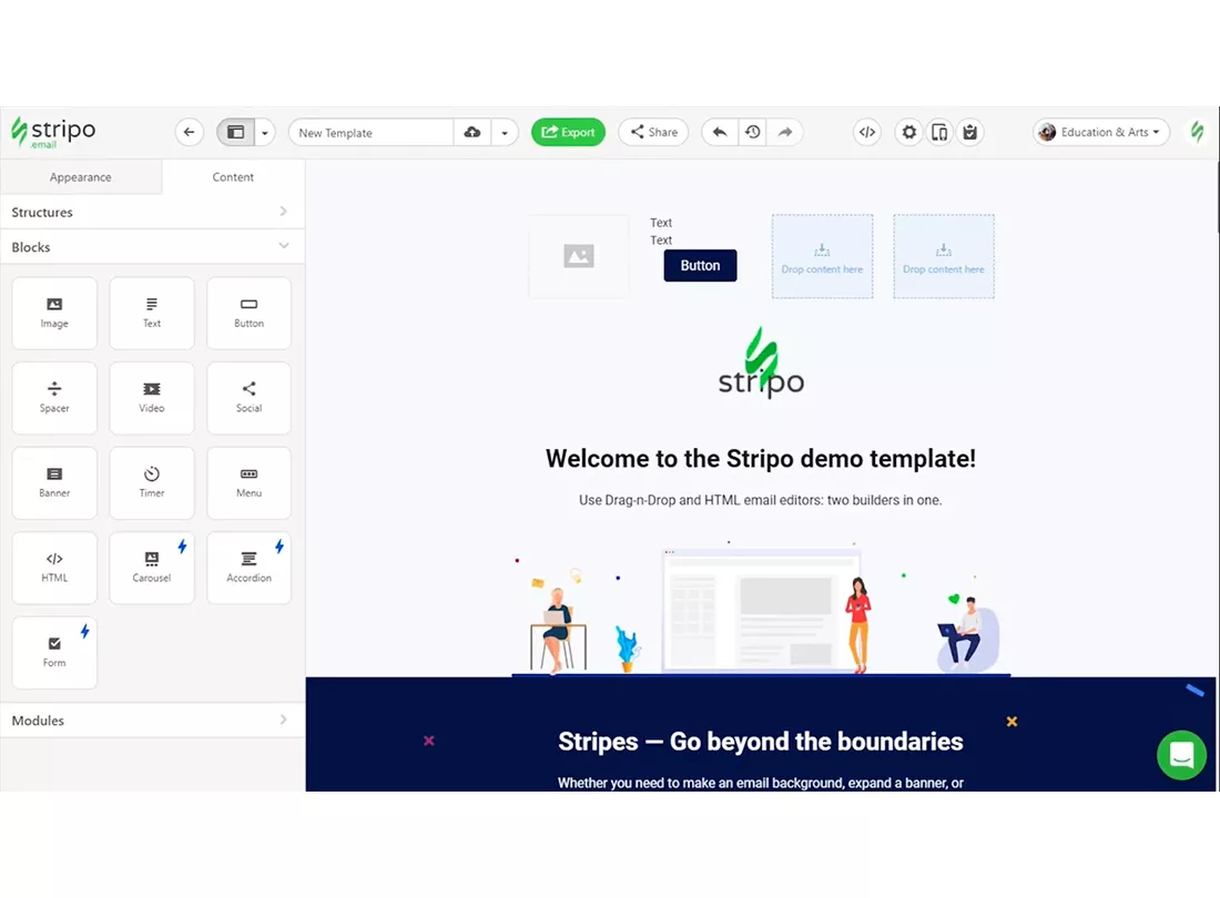 Stripo Desktop View