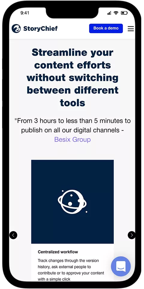 StoryChief Mobile View 1