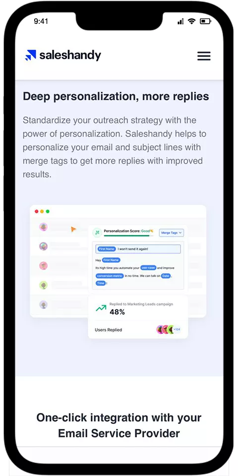 Saleshandy Mobile View 2