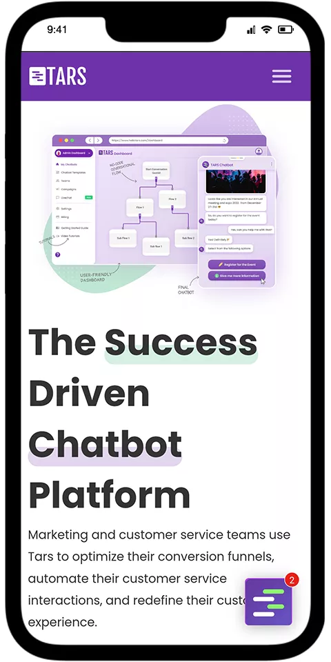 Tars ChatBot Mobile View 1