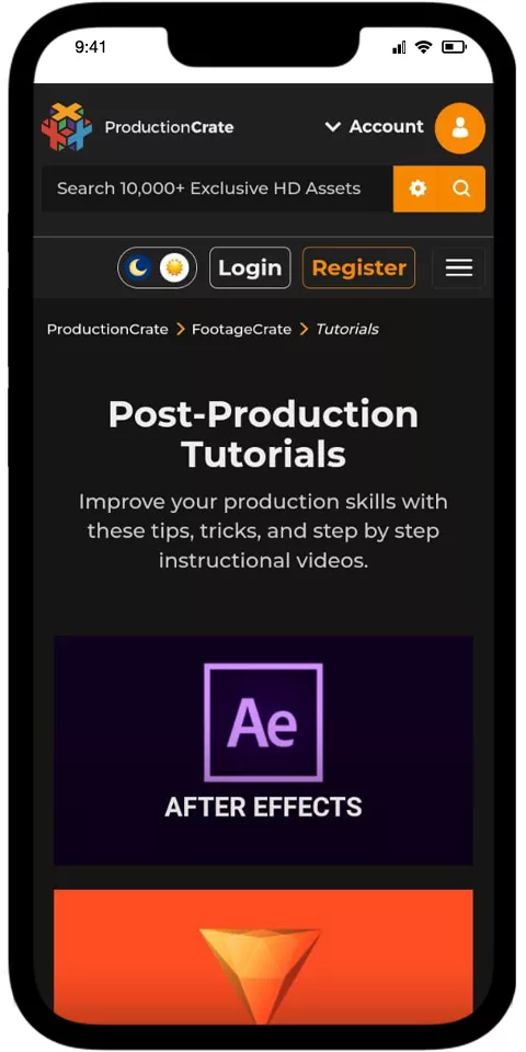 ProductionCrate Mobile View 1