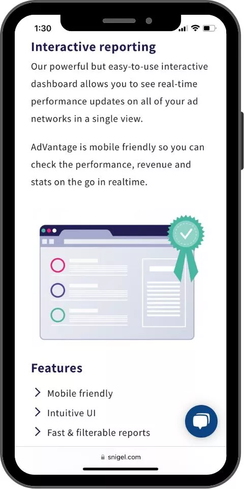 Snigel AdVantage Mobile promo