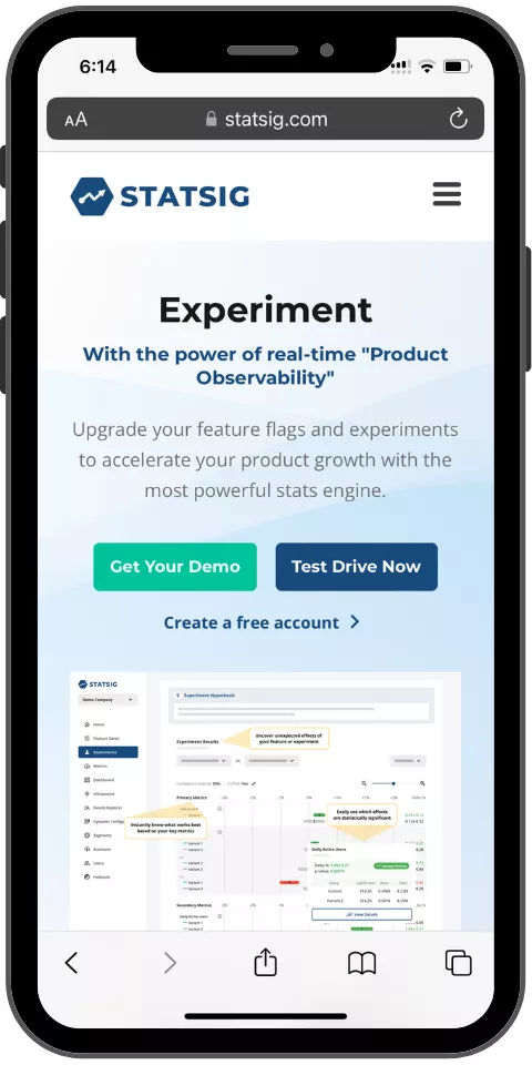 Statsig Mobile Promo