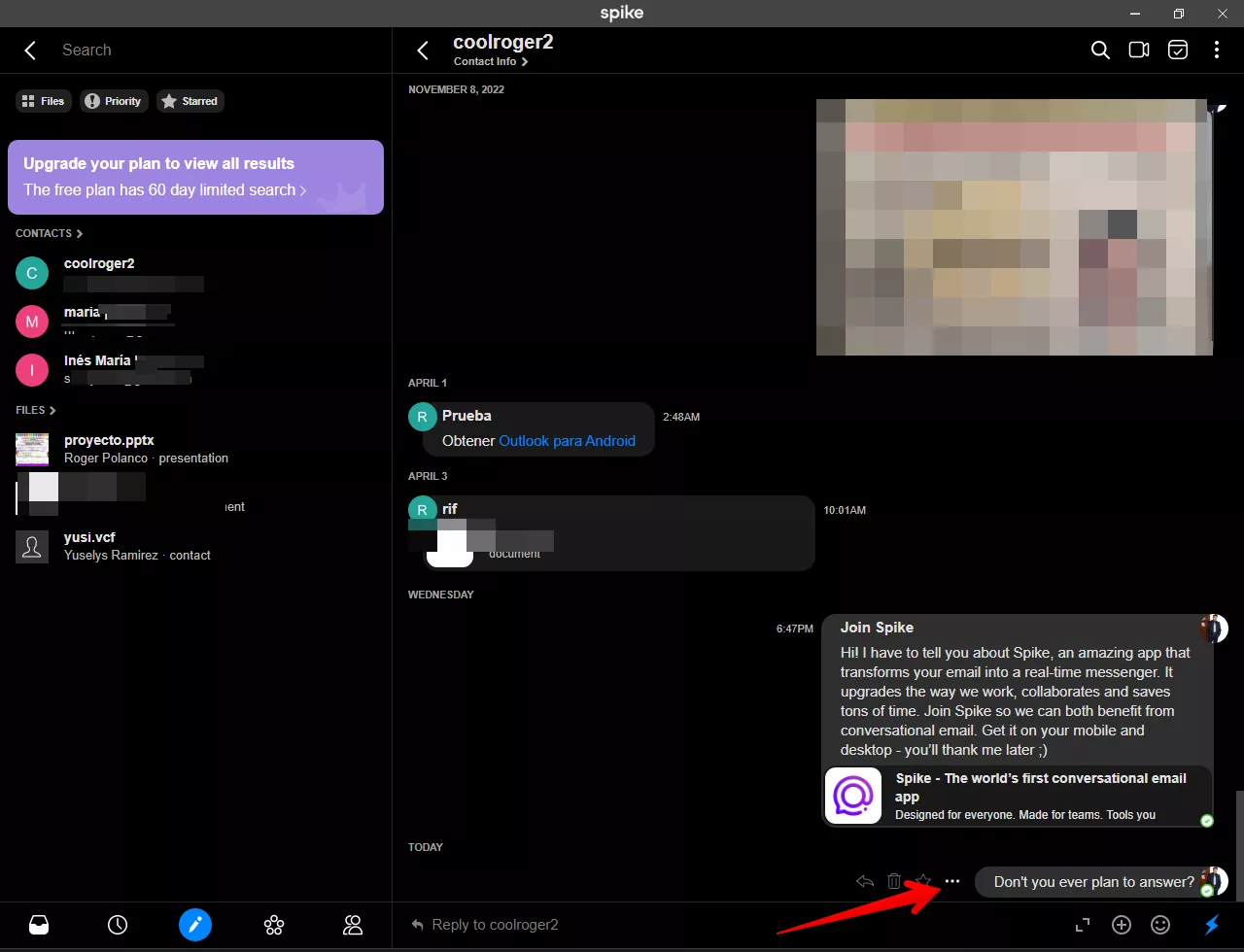 message settings